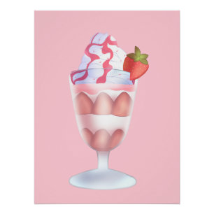 Póster Fresas Con Crema Mexicanas