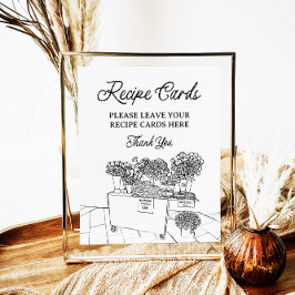 Poster Fresco do Sinal de Chá Cartões de Receita do Merca