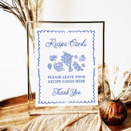 Poster Fresco do Sinal de Chá Cartões de Receita do Merca