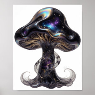 Poster Fresco Prata SPACE MUSHROOM Design Personalizado