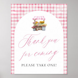 Poster Fresco rosa fora do mercado Obrigado por vir