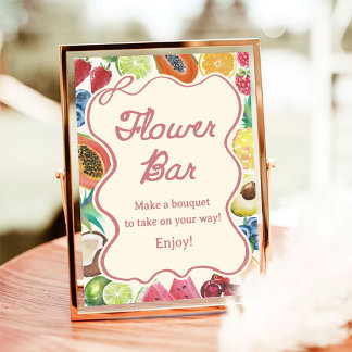 Poster Fresh Off The Market Bridal Shower Flower Bar