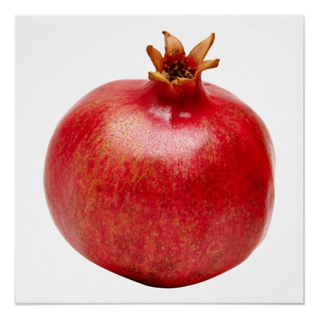 Póster Fresh Whole Red Pomegranate Fruit Healthy Food Art (Frente)