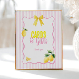 Poster Freshly Graduated Lemon Pink Stripes Cards & Gifts