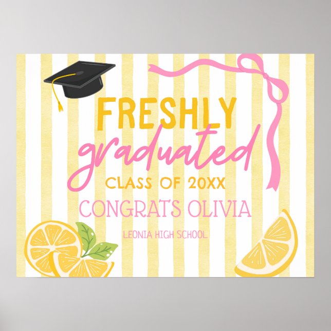 Poster Freshly Graduated Lemonade Grad Party (Frente)