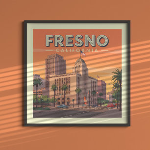 Poster Fresno Califórnia Antiga