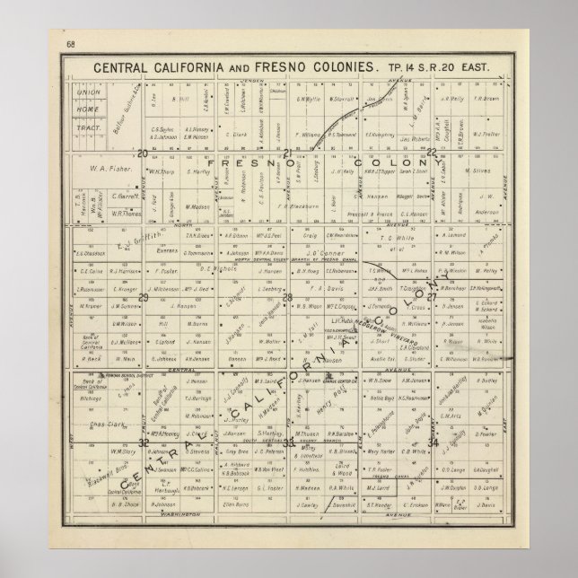 Póster Fresno County, Califórnia (Frente)