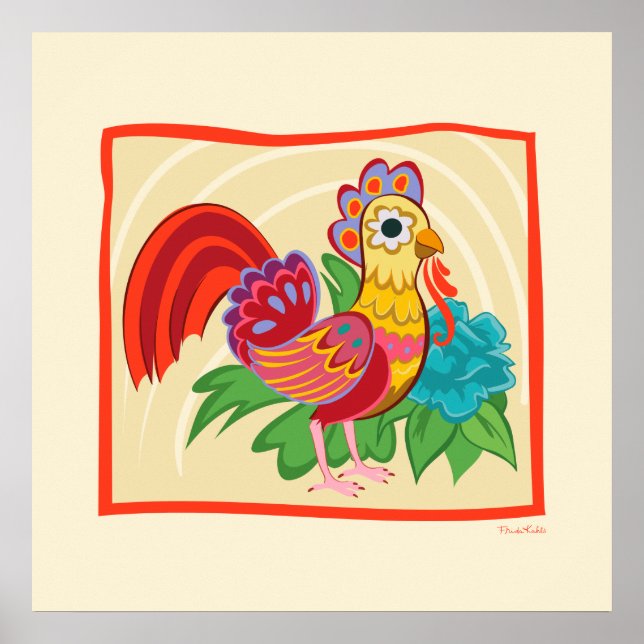 Poster Frida Kahlo Chicken Graphic (Frente)