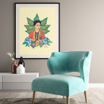 Poster Frida Kahlo Colorful Floral Graphic<br><div class="desc">Frida Kahlo de Rivera foi uma Pintor Mexicana lembrada por seus trabalhos intensos e vibrantes. Seu trabalho foi celebrado no México como emblemático da tradição nacional e indígenas, e por feministas por sua representação intransigente da experiência e forma femininas. Visite www.fridakahlo.com para obter mais informações sobre sua vida, suas obras...</div>