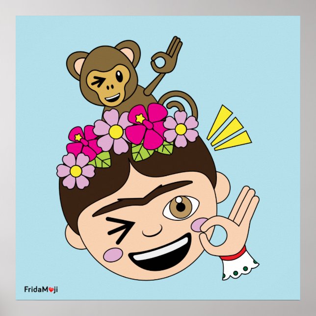 Poster Frida Kahlo | FridaMoji - A OK (Frente)