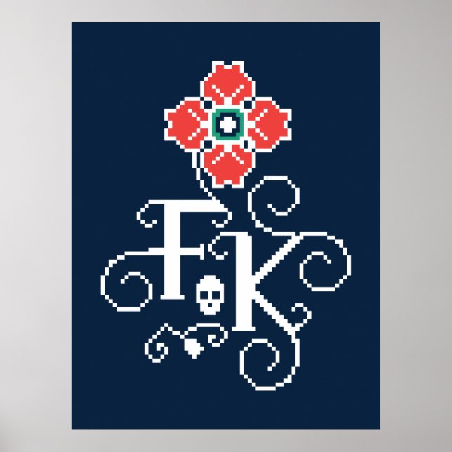 Poster Frida Kahlo | Homenagem Floral (Frente)