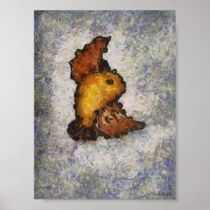 Poster Frida Kahlo Monet-Style Pinting