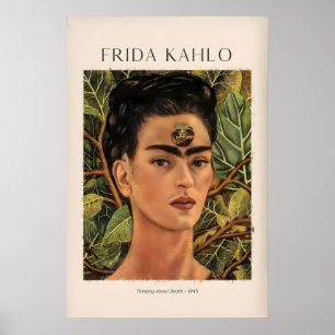 Poster Frida Kahlo Pensando na Morte Autorretrato