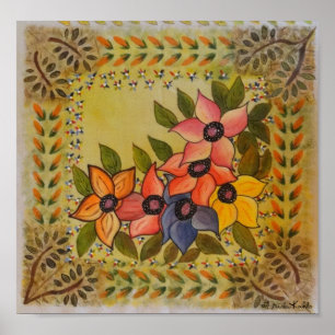 Póster Frida Kahlo pintou Flores