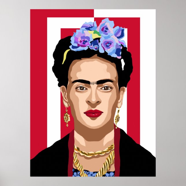 Poster Frida Kahlo pop art (Frente)