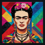 Póster Frida Kahlo Pop Art Retrato - Cores Vibrantes<br><div class="desc">Uma peça de arte colorida pretendia celebrar o incrível legado de Frida Kahlo. É um retrato de arte pop que homenageia sua criatividade, resiliência e individualidade icônica. Conhecida por seus poderosos autorretratos, ousada aceitação da cultura mexicana, e exploração destemida de identidade e dor, Frida era mais do que uma artista...</div>