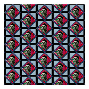 Póster Frida Kahlo Retro Pink Denim