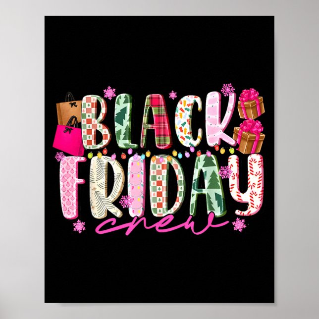 Poster Friday Shopng Crew Christmas Lights Black Shopng F (Frente)