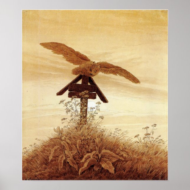 Poster Friedrich - Coruja No Grave 1837 (Frente)