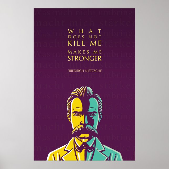 Poster Friedrich Nietzsche cita: O que não me matar? (Frente)