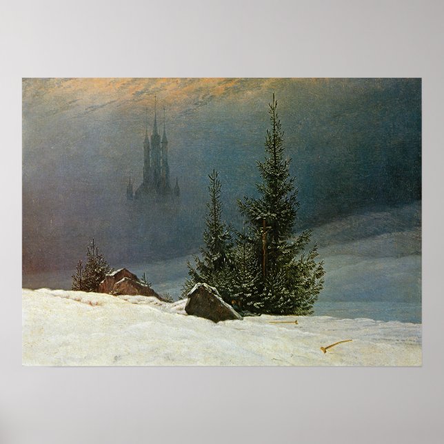 Poster Friedrich - Paisagem de inverno 1811 (Frente)
