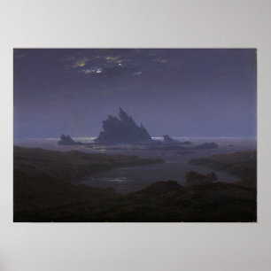 Poster Friedrich - Rock Reef On Sea Beach 1824