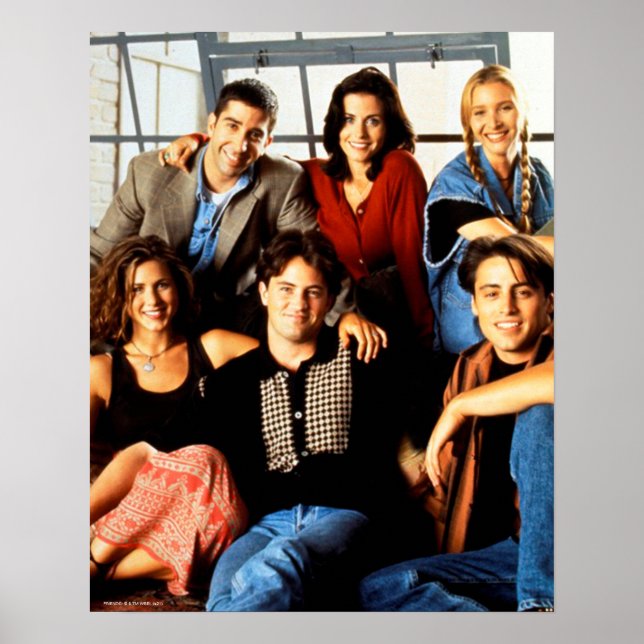 Poster FRIENDS™ | Elenco Sentado no Apartamento de Monica (Frente)