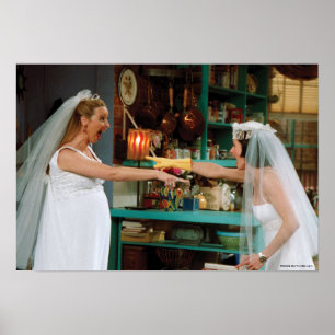 Poster FRIENDS™   Phoebe e Monica com Vestidos de Noiva