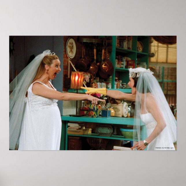 Poster FRIENDS™ | Phoebe e Monica com Vestidos de Noiva (Frente)