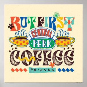Poster FRIENDS™ Primeiro Café Gráfico Vibrante