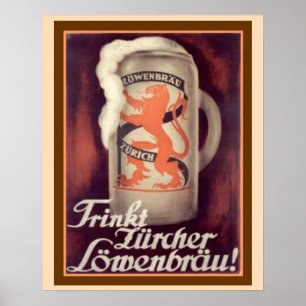 Póster Frinkt Lurcher Lowenbrau Vintage Ad 16 x 20