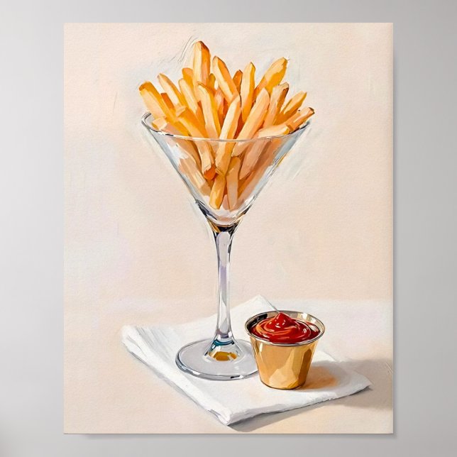 Poster Fritas francesas no Martini Glass (Frente)