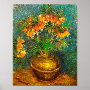Poster Fritillarias em cobre Vase Van Gogh de arte