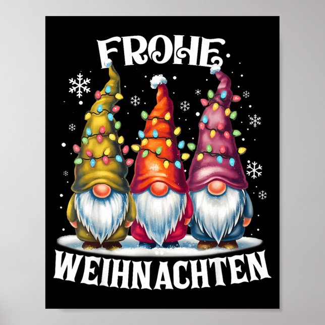 Poster Frohe Weihnachten German Gnome Christmas Decoratio (Frente)
