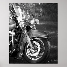 Poster Front-End de Motociclos Preto e Branco 16 x 20