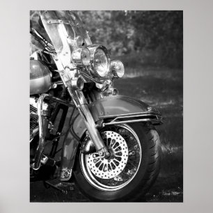 Poster Front-End de Motociclos Preto e Branco 16 x 20