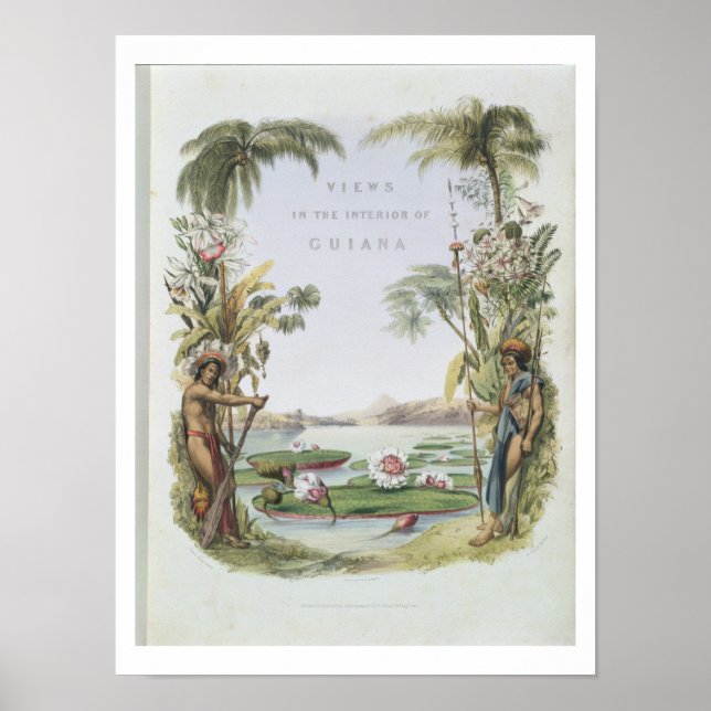 Póster Fronteira com "Views in the Interior of Guiana", (Frente)