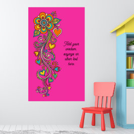Poster Fronteira de Gavinhas do Poder Floral Retro 18 + s