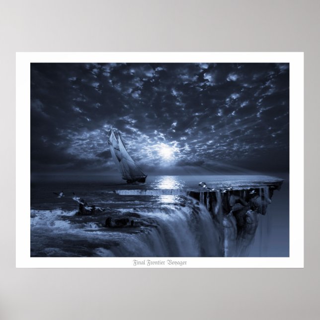 Póster Fronteira Final Voyager. Sociedade da Terra Plana (Frente)