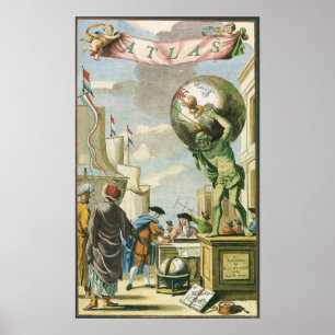 Póster Frontispício de Atlas da Era Barroca Vintage Globo