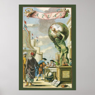Póster Frontispício de Atlas da Era Barroca Vintage Globo