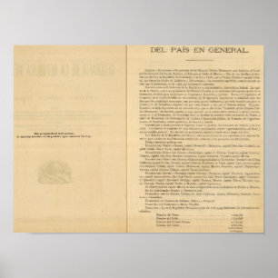 Póster Frontispício do atlas 1874 de México