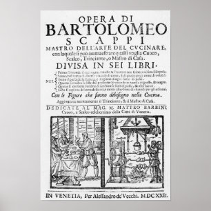 Poster Frontispiece para cozinhar o livro de Bartolomeo