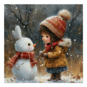 Póster Frosty Paws: Um Pouco de Fantasia Bunny