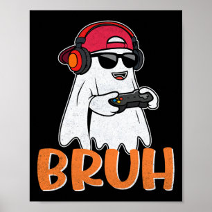 Poster Frouxo Spooky Boo Fantasia de Halloween Gamer Jogo