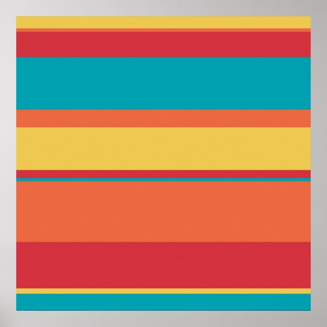 Póster Fruity Tropical Tonal Stripes (Frente)