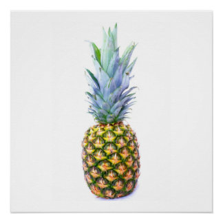 Póster Fruta Abacaxi Praia Sobremesa Colorida Tropical