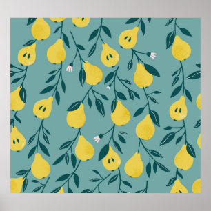 Poster Fruta amarela da pera: Fundo da vinheta
