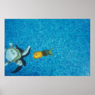 Poster Fruta de abacaxi amarelo