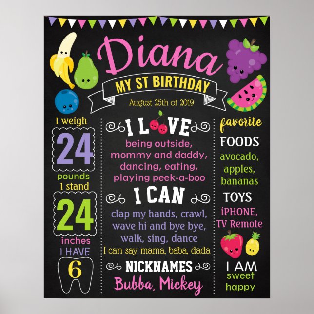 Poster Fruta de Aniversário de Duas Tti Frutti Tutti-frut (Frente)